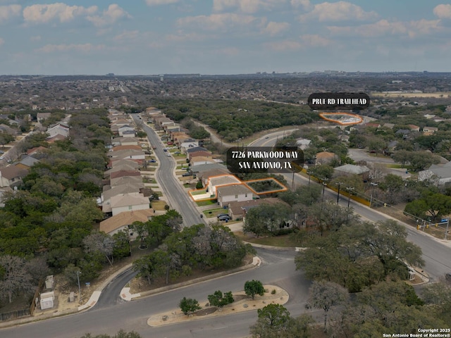 aerial view featuring a residential view