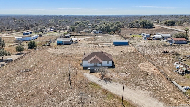 drone / aerial view featuring a rural view