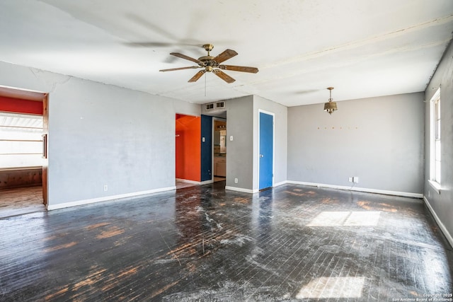 spare room featuring ceiling fan