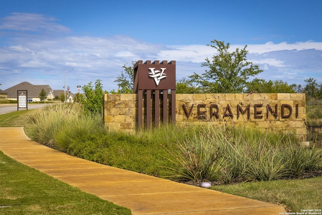 view of community sign