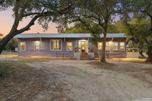 view of single story home