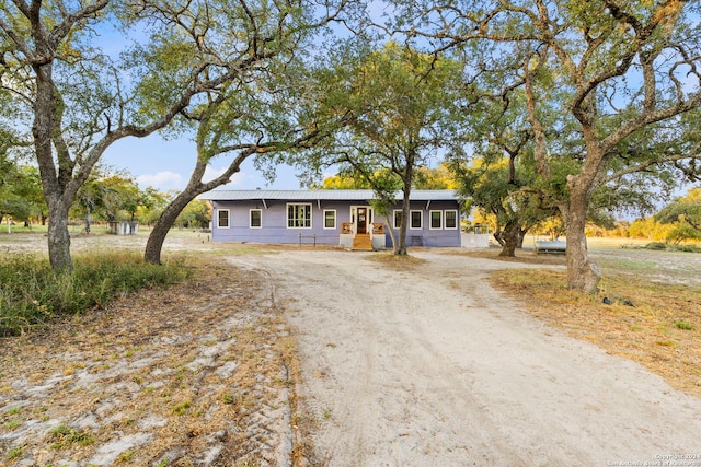 view of single story home