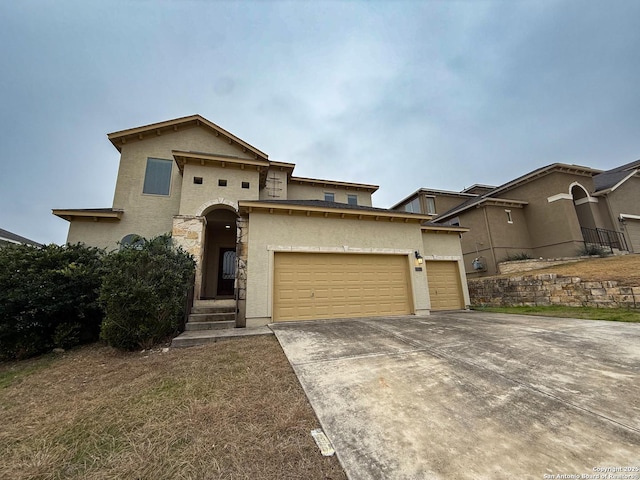 view of front facade with a garage