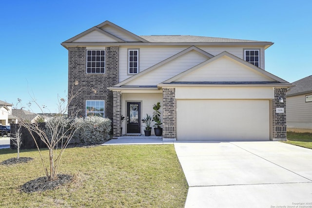 view of front facade featuring a front yard