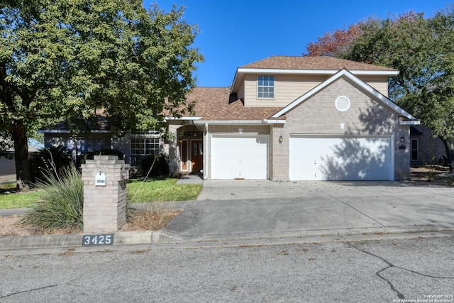 view of front property with a garage