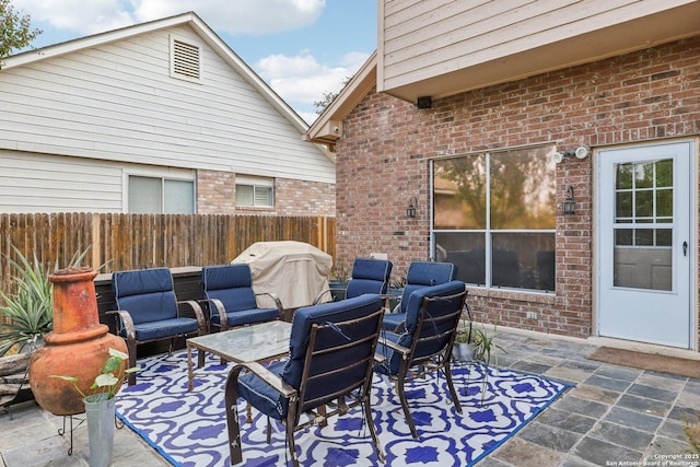 view of patio with grilling area