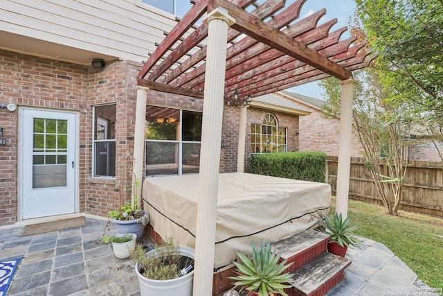 view of patio / terrace featuring a pergola