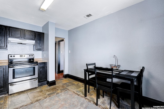 kitchen with electric range