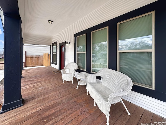 wooden deck with a porch