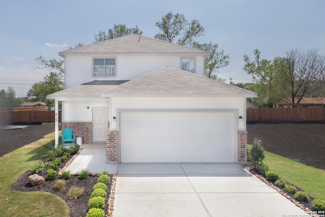 view of front facade with a garage