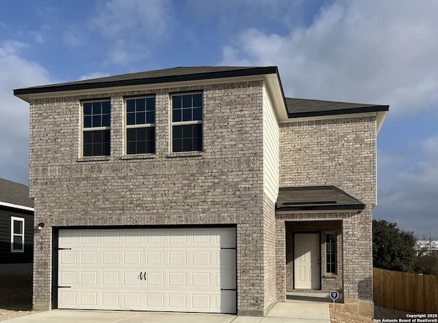 view of front facade with a garage