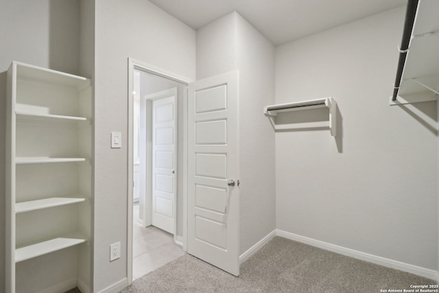 spacious closet with carpet flooring