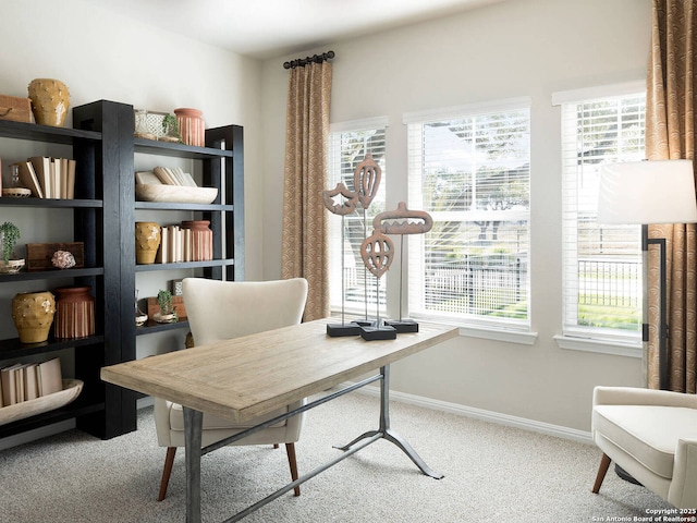 home office featuring carpet floors