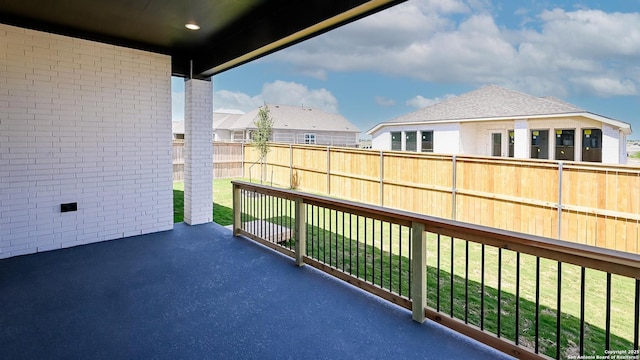 balcony with a patio area