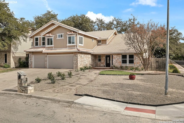 view of front facade with a garage