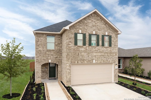 view of front of house with a garage