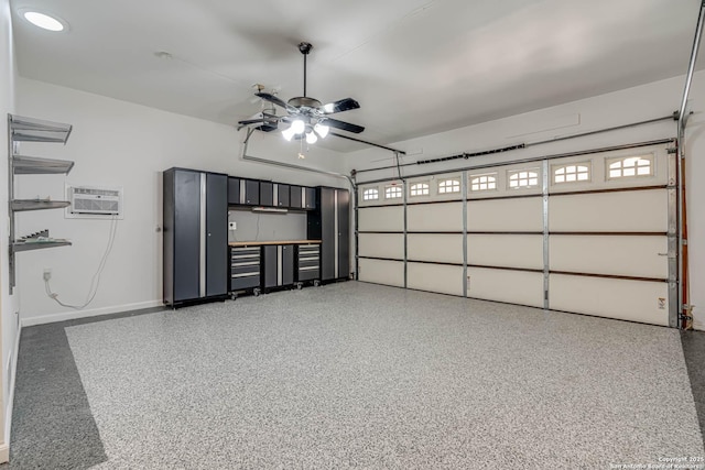 garage with a wall mounted AC