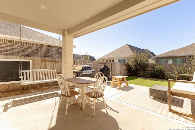 view of patio with area for grilling