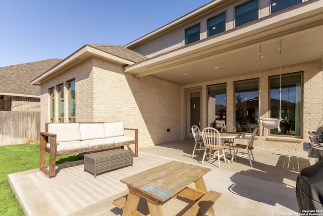 view of patio featuring an outdoor hangout area