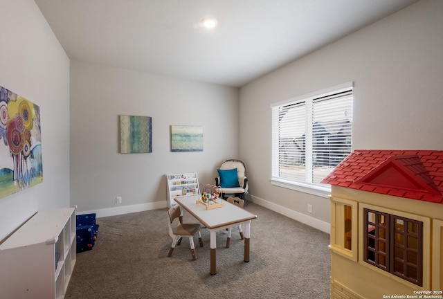 view of carpeted office space