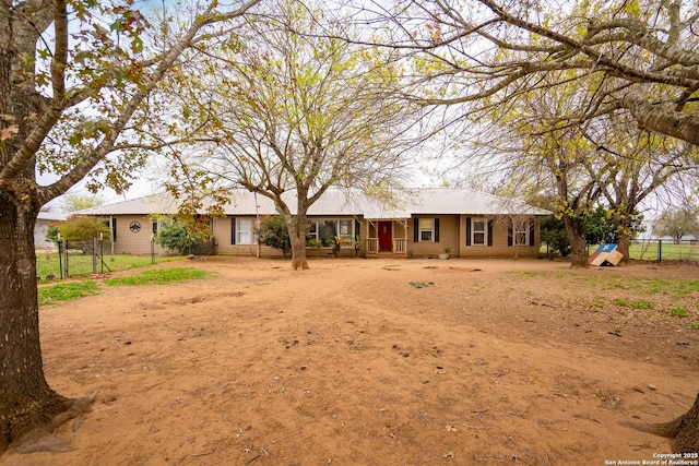 view of single story home