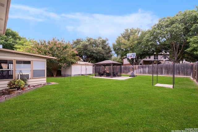 view of yard featuring a gazebo