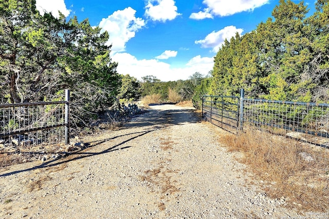 view of street featuring a rural view