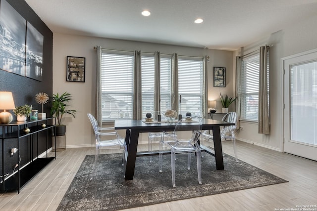 office space with light hardwood / wood-style floors