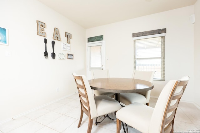 view of tiled dining room