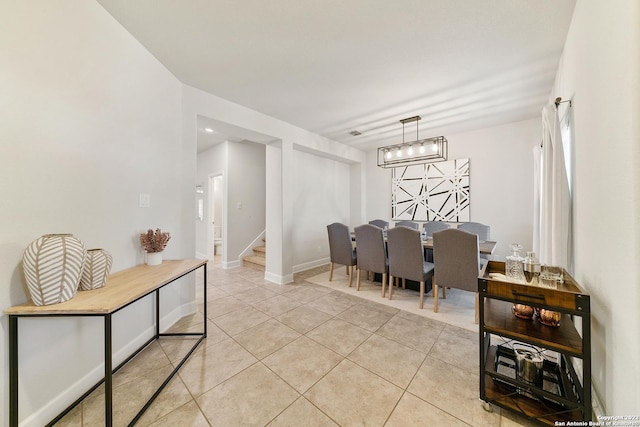 view of tiled dining area