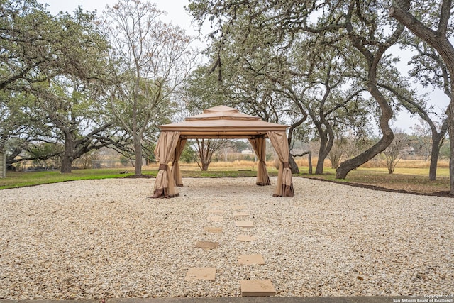 exterior space featuring a gazebo