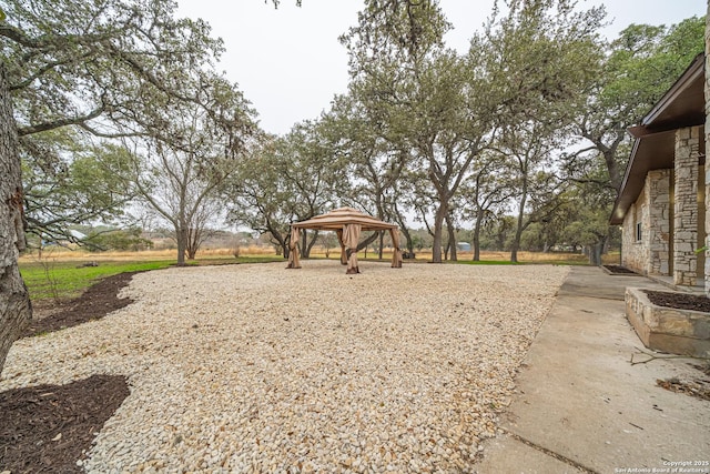 view of yard featuring a gazebo