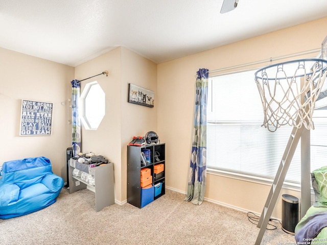 misc room featuring light colored carpet