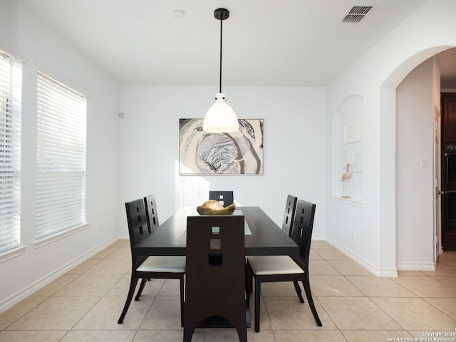 view of tiled dining room