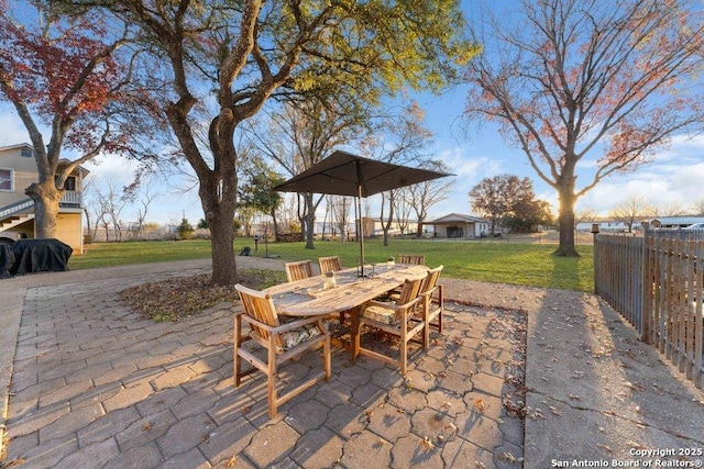 view of patio with area for grilling