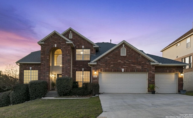 view of property with a garage