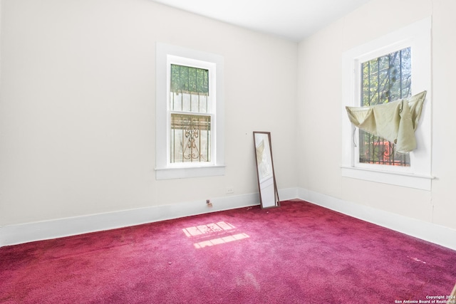 unfurnished room with carpet flooring