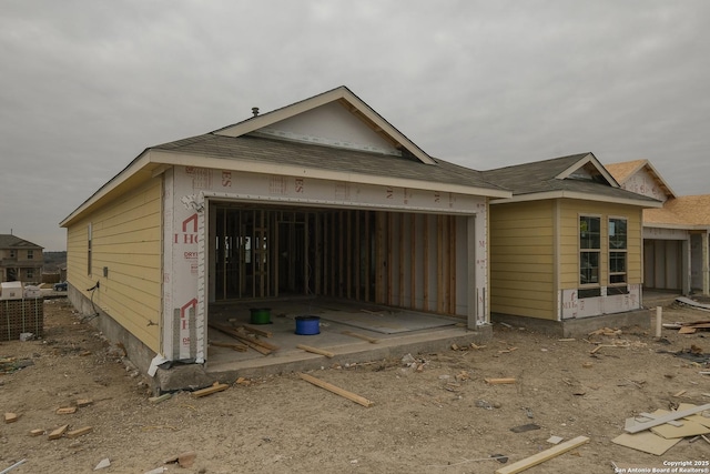 exterior space featuring a garage