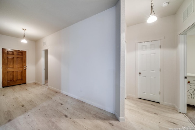 foyer entrance featuring light hardwood / wood-style floors