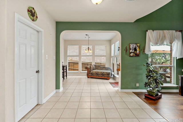 hallway with light wood-type flooring