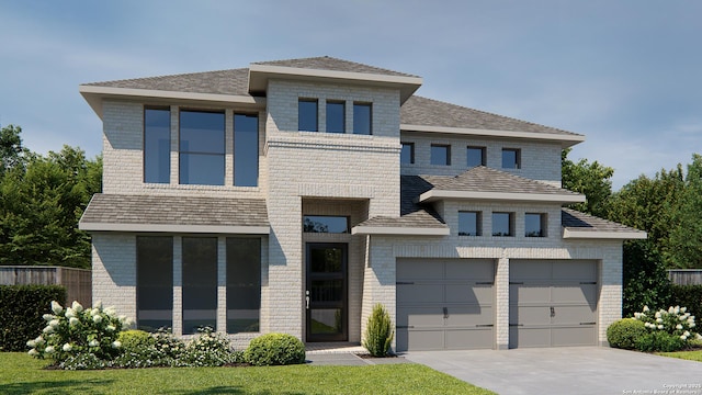 view of front of property featuring a garage