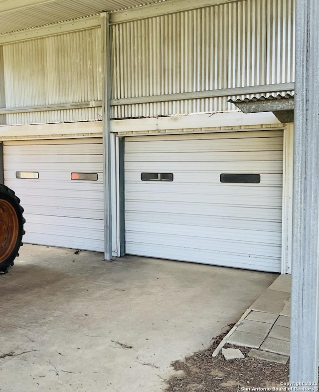 view of garage