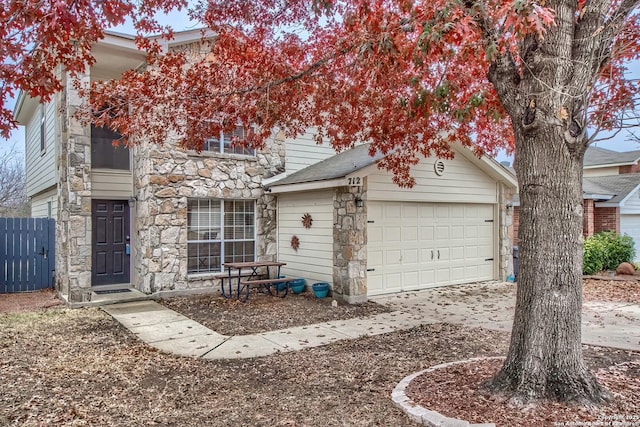 view of front of home with a garage