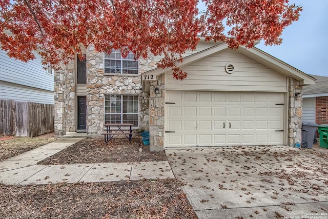 view of front facade with a garage