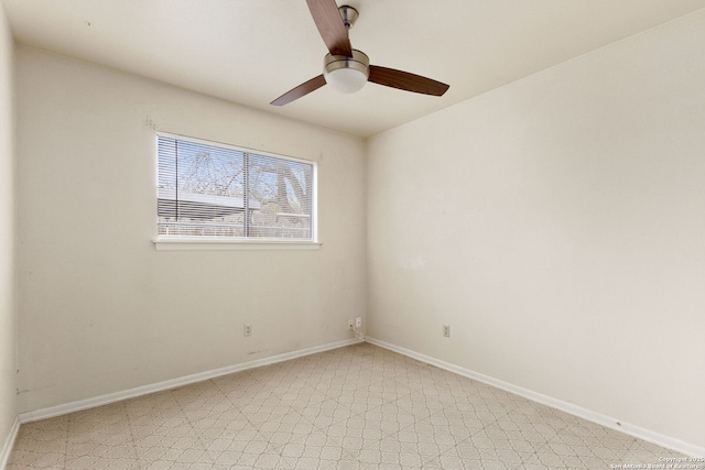 empty room featuring ceiling fan