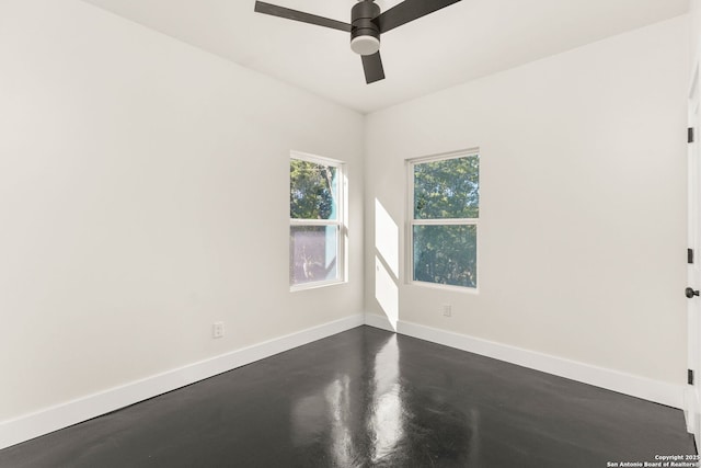 spare room featuring ceiling fan