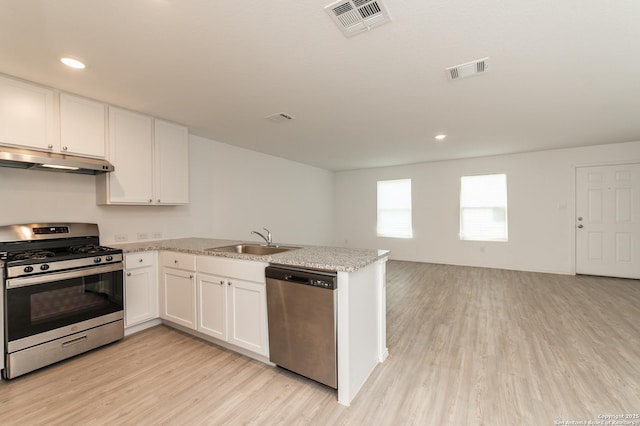 kitchen with white cabinetry, sink, and appliances with stainless steel finishes