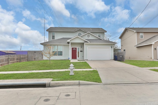 view of front facade with a front lawn