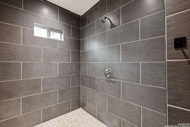 bathroom featuring tiled shower