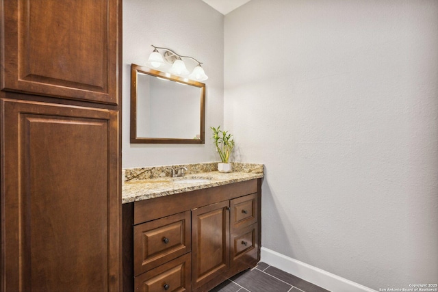 bathroom with vanity and tile patterned floors